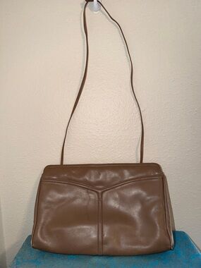 Vintage Morris Moskowitz Genuine Leather Purse Long Handle Shoulder Purse Tan